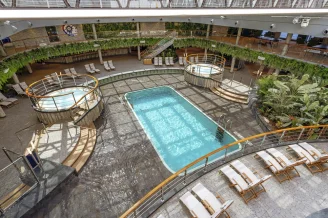 Крытый бассейн Jungle с раздвижной крышей на теплоходе MSC Seashore